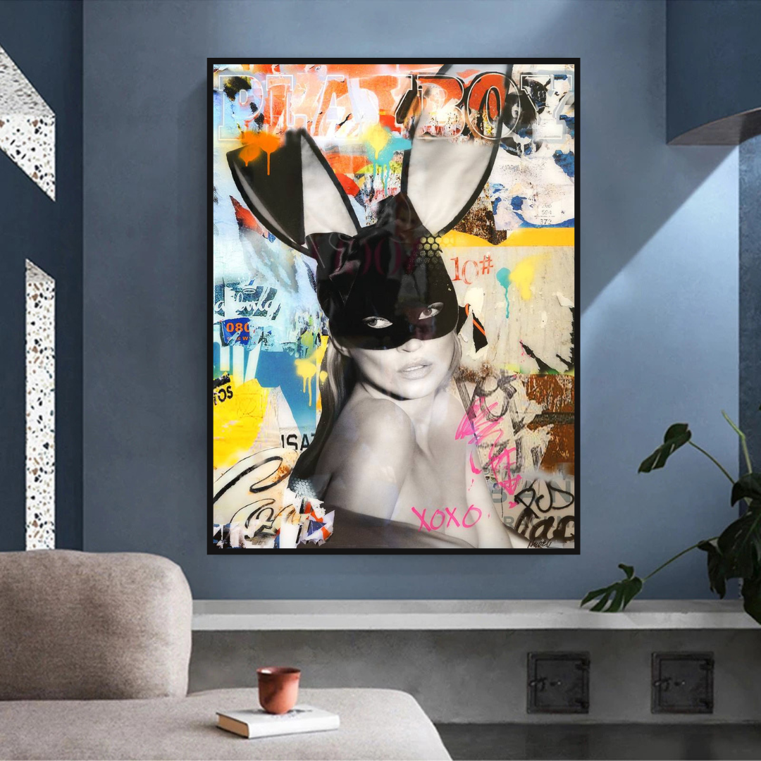 Kate Moss Bunny Poster: Iconic Artwork featuring Kate Moss-ChandeliersDecor