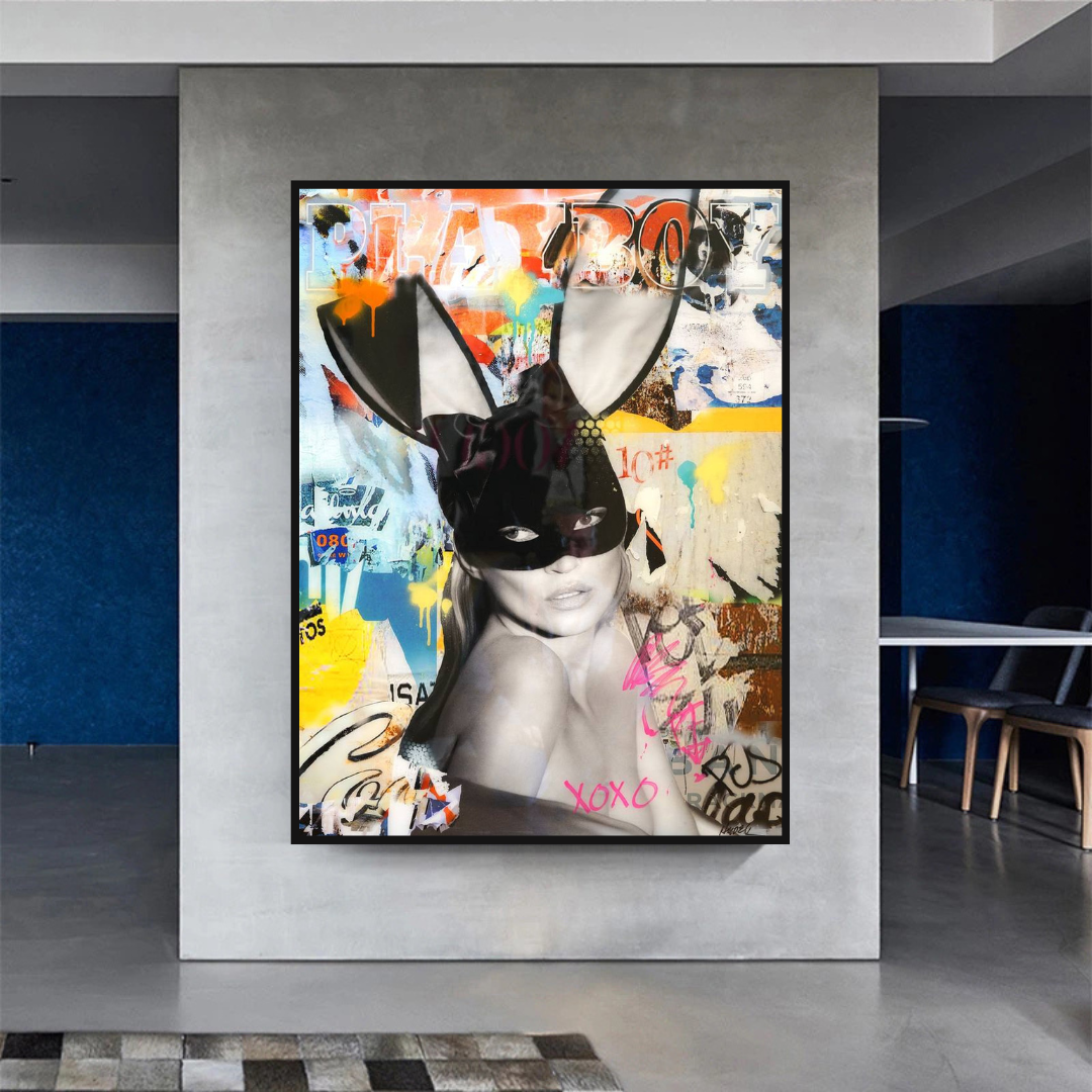 Kate Moss Bunny Poster: Iconic Artwork featuring Kate Moss-ChandeliersDecor