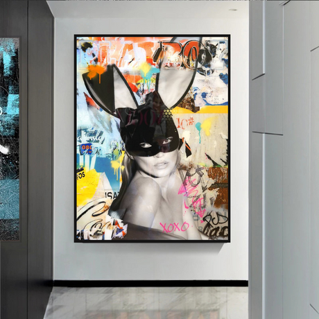 Kate Moss Bunny Poster: Iconic Artwork featuring Kate Moss-ChandeliersDecor