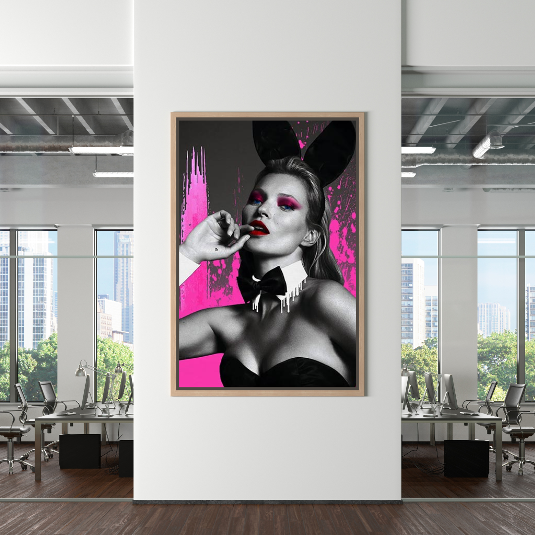 Kate Moss Pink Bunny Poster - Limited Edition Art Print-ChandeliersDecor