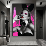 Kate Moss Pink Bunny Poster - Limited Edition Art Print-ChandeliersDecor