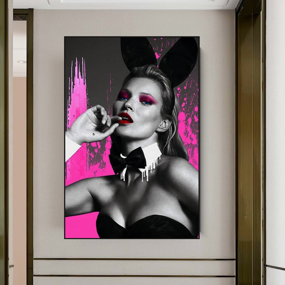 Kate Moss Pink Bunny Poster - Limited Edition Art Print-ChandeliersDecor