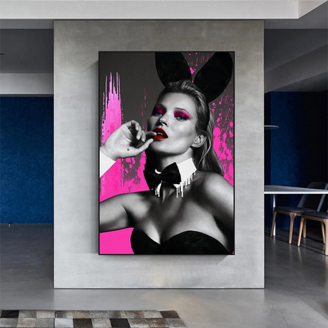 Kate Moss Pink Bunny Poster - Limited Edition Art Print-ChandeliersDecor