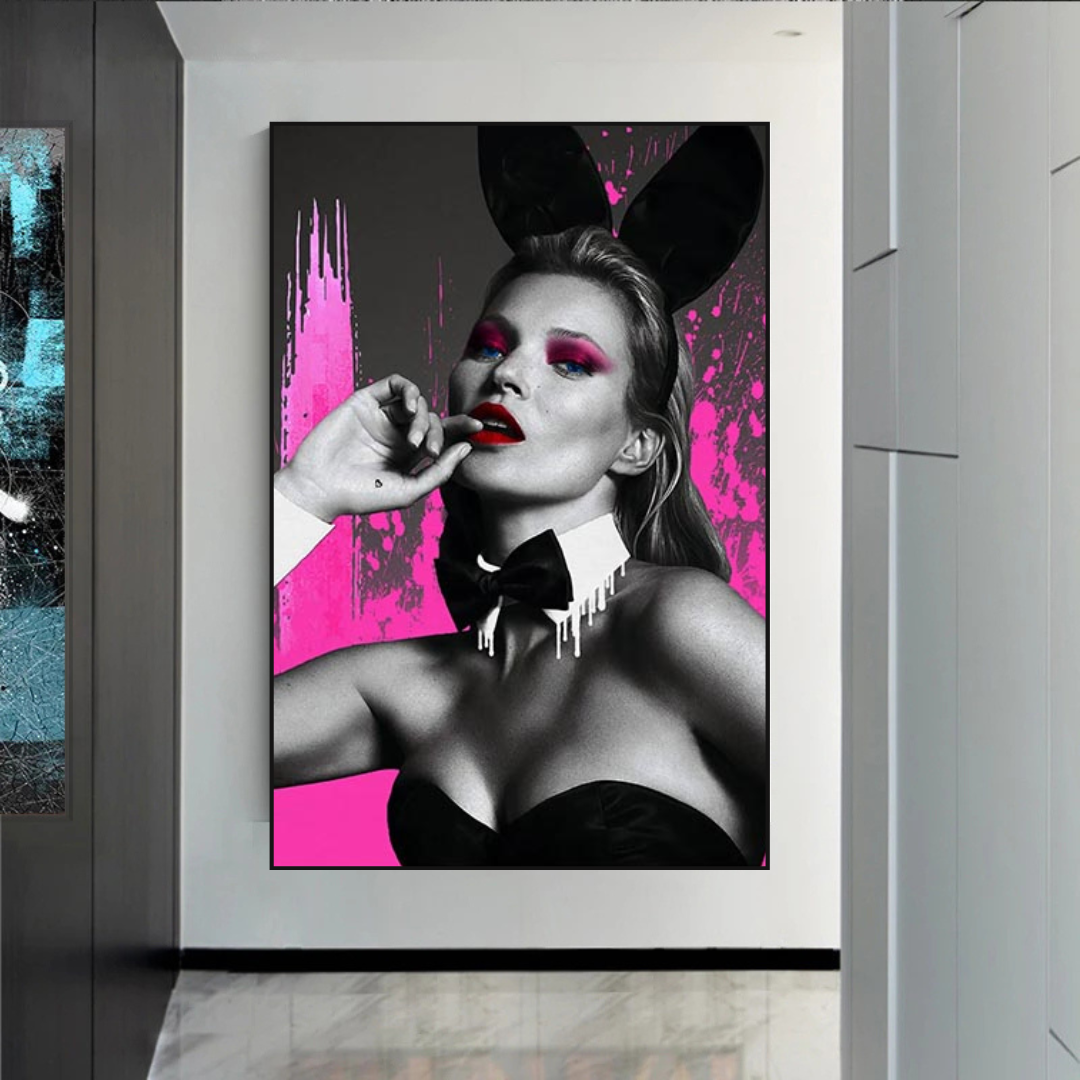 Kate Moss Pink Bunny Poster - Limited Edition Art Print-ChandeliersDecor