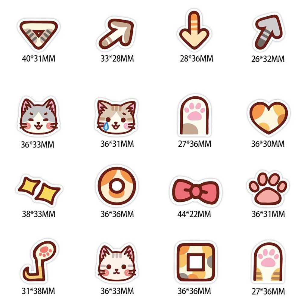 Kawaii Cat Kitty Girl Stickers Pack-ChandeliersDecor