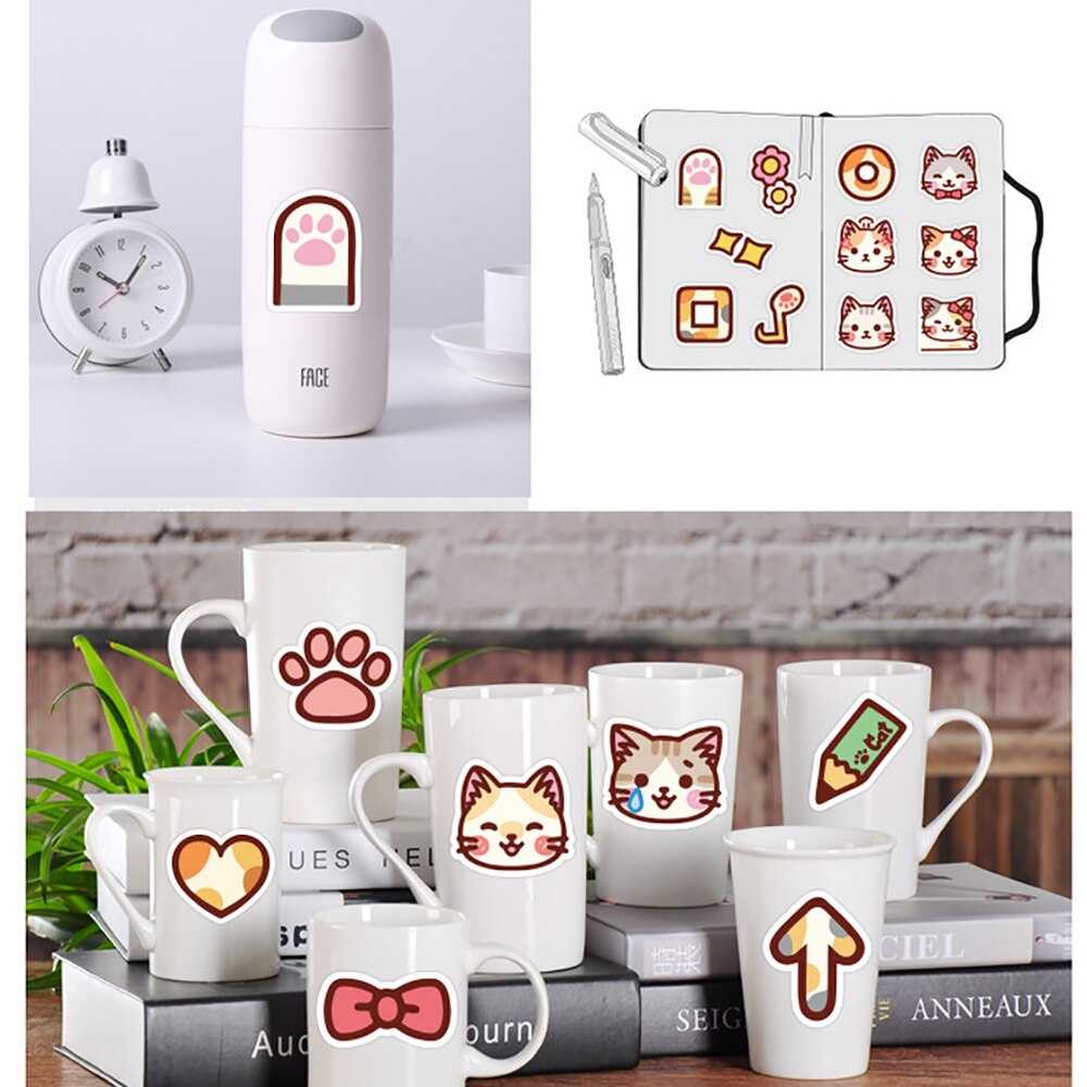 Kawaii Cat Kitty Girl Stickers Pack-ChandeliersDecor