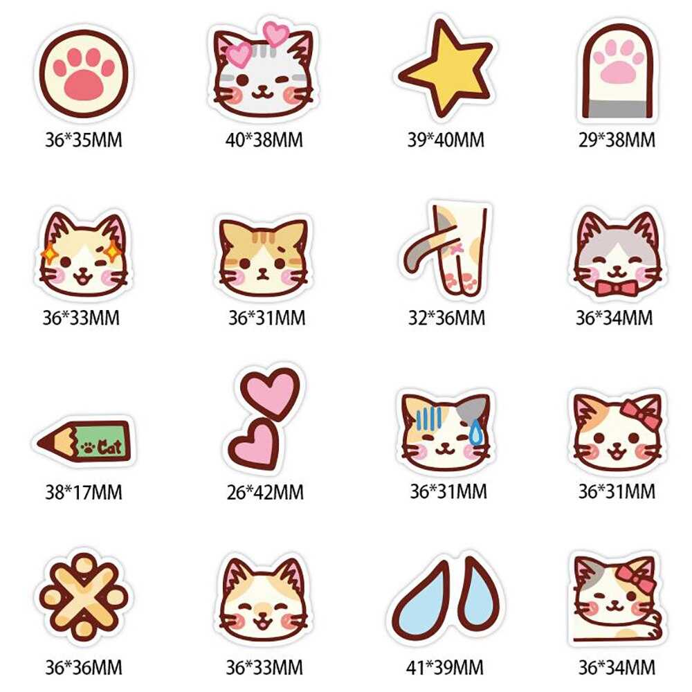 Kawaii Cat Kitty Girl Stickers Pack-ChandeliersDecor