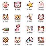 Kawaii Cat Kitty Girl Stickers Pack-ChandeliersDecor