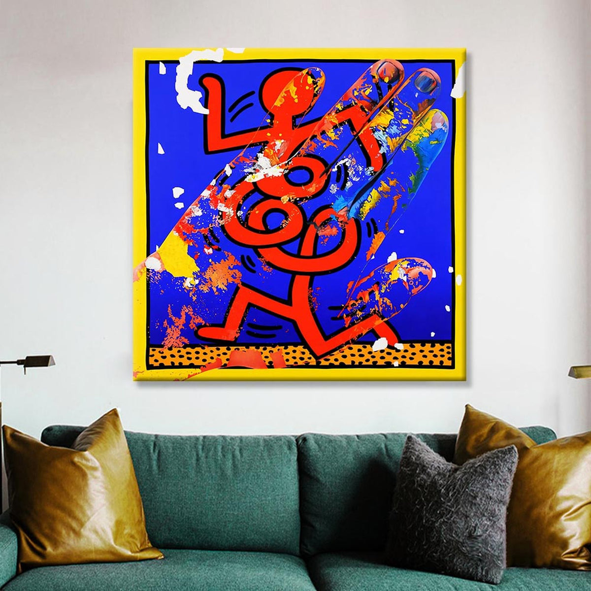 Keith Haring Canvas Wall Art ‚Äì Expressive & Vibrant Piece