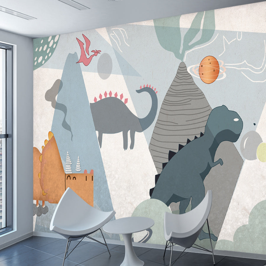 Kids Dino Wallpaper - Transform Their Room with Jurassic Fun-ChandeliersDecor