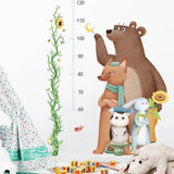 Big Brown Bear Height Ruler Wall Stickers for kids Room | Baby Nursery Wall Decals Children Bedroom