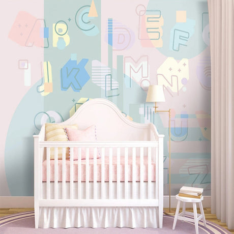 Kids Learning ABCD Nursery Wallpaper - Enhance Learning-ChandeliersDecor