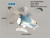 Kids' Nursery Helicopter Ceiling Light with Fan-ChandeliersDecor