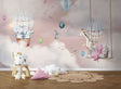 Kids Nursery Wallpaper Mural - Animals on Air Balloon-ChandeliersDecor