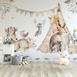 Kids Nursery Wallpaper: Woodland Camping Adventure-ChandeliersDecor