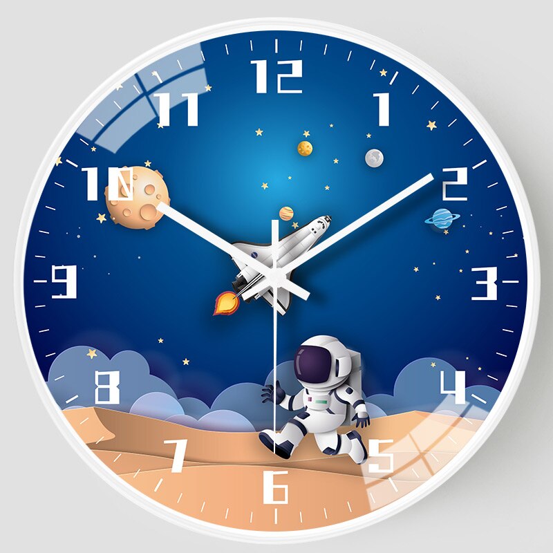 Kids Room Astronaut Space Wall Clock