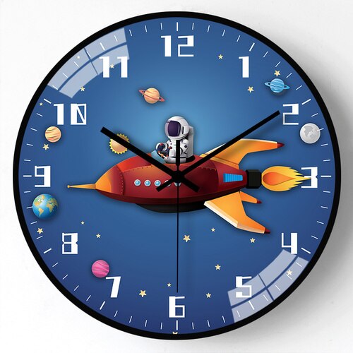 Kids Room Astronaut Space Wall Clock