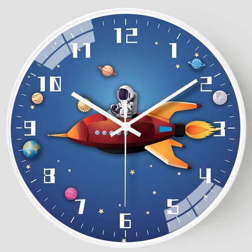 Kids Room Astronaut Space Wall Clock