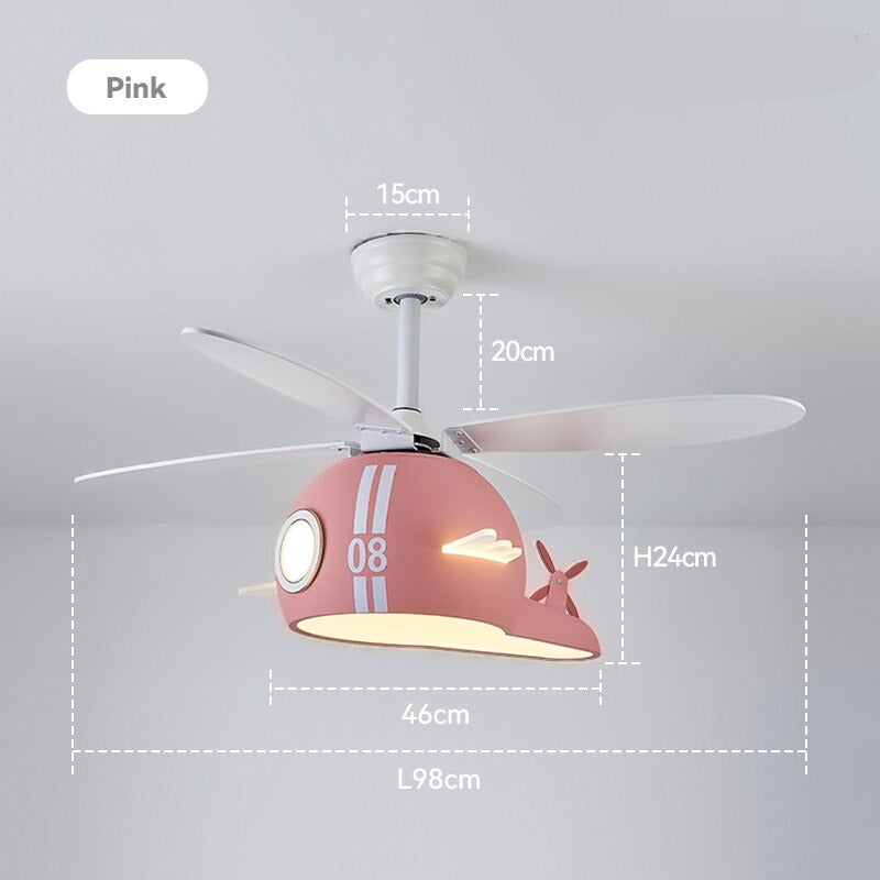 Kids Room Helicopter Ceiling Fan with Light - Art Deco Style-ChandeliersDecor