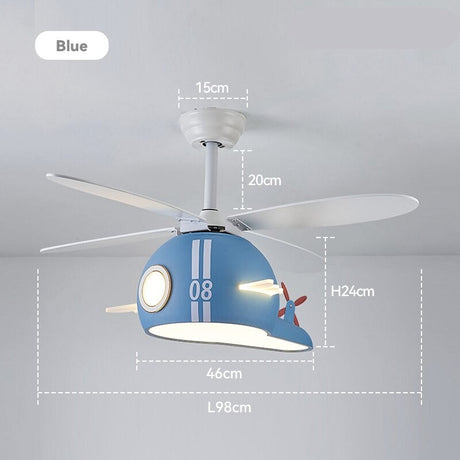 Kids Room Helicopter Ceiling Fan with Light - Art Deco Style-ChandeliersDecor