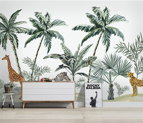 Kids Room Jungle Safari Wallpaper Murals-ChandeliersDecor