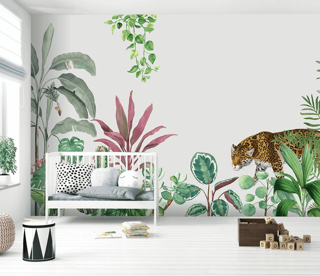 Kids Room Jungle Scene Wallpaper Murals-ChandeliersDecor.com