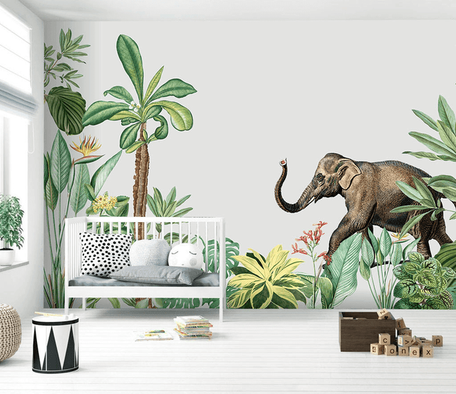 Kids Room Jungle Theme Wallpaper Murals-ChandeliersDecor.com