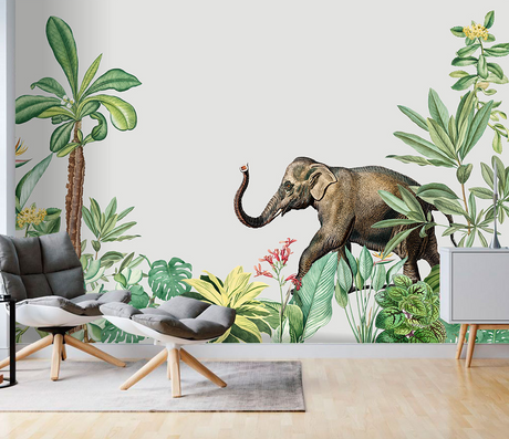 Kids Room Jungle Theme Wallpaper Murals-ChandeliersDecor