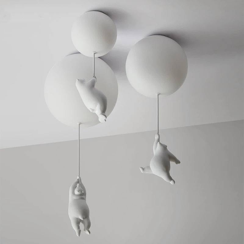 Kids Teddy Bears Holding Balloons Ceiling Light | Kids Room Decor Lights-ChandeliersDecor