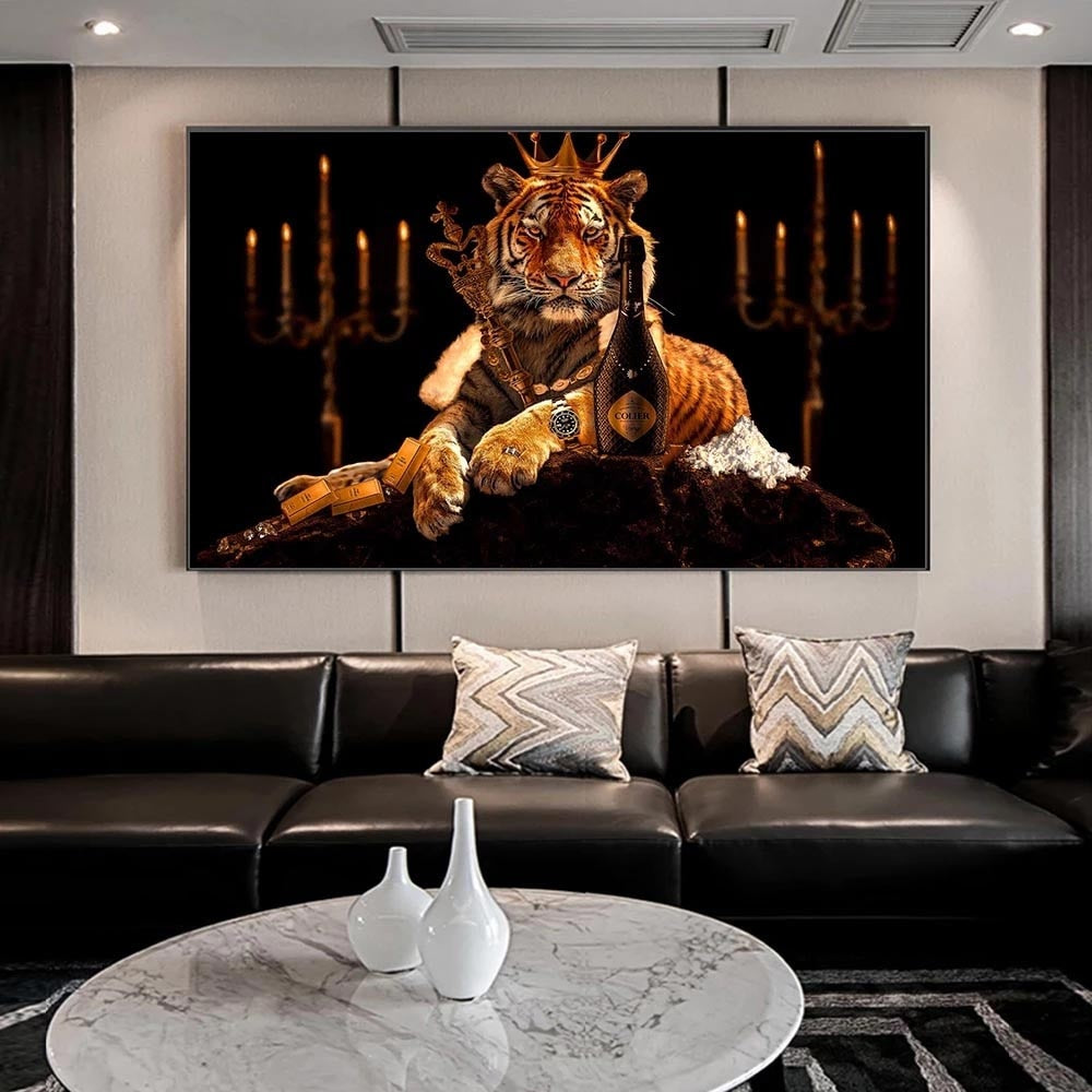 King of Jungle Lion Poster: Shop the Majestic Art-ChandeliersDecor