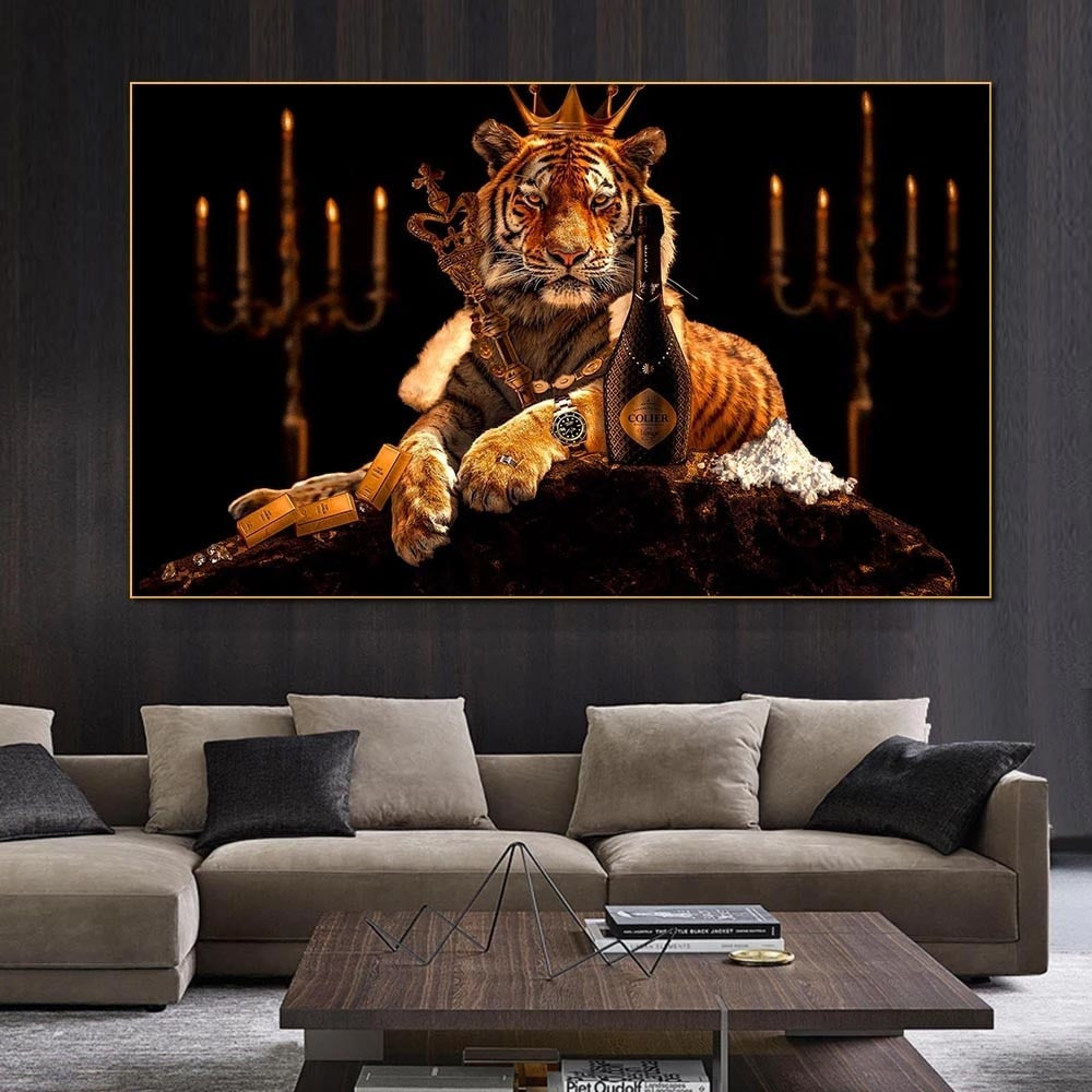 King of Jungle Lion Poster: Shop the Majestic Art-ChandeliersDecor