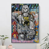 Kurt Cobain Singer Canvas Wall Art-ChandeliersDecor