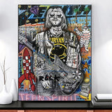 Kurt Cobain Singer Canvas Wall Art-ChandeliersDecor