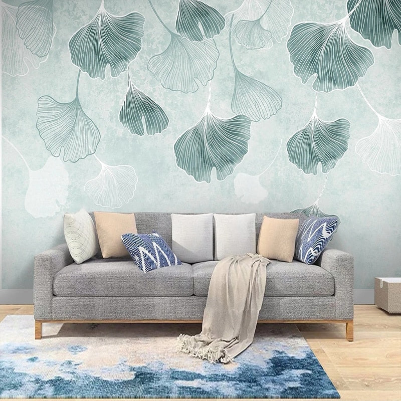 Large Green Leaf Wallpaper for Home Wall Decor-ChandeliersDecor