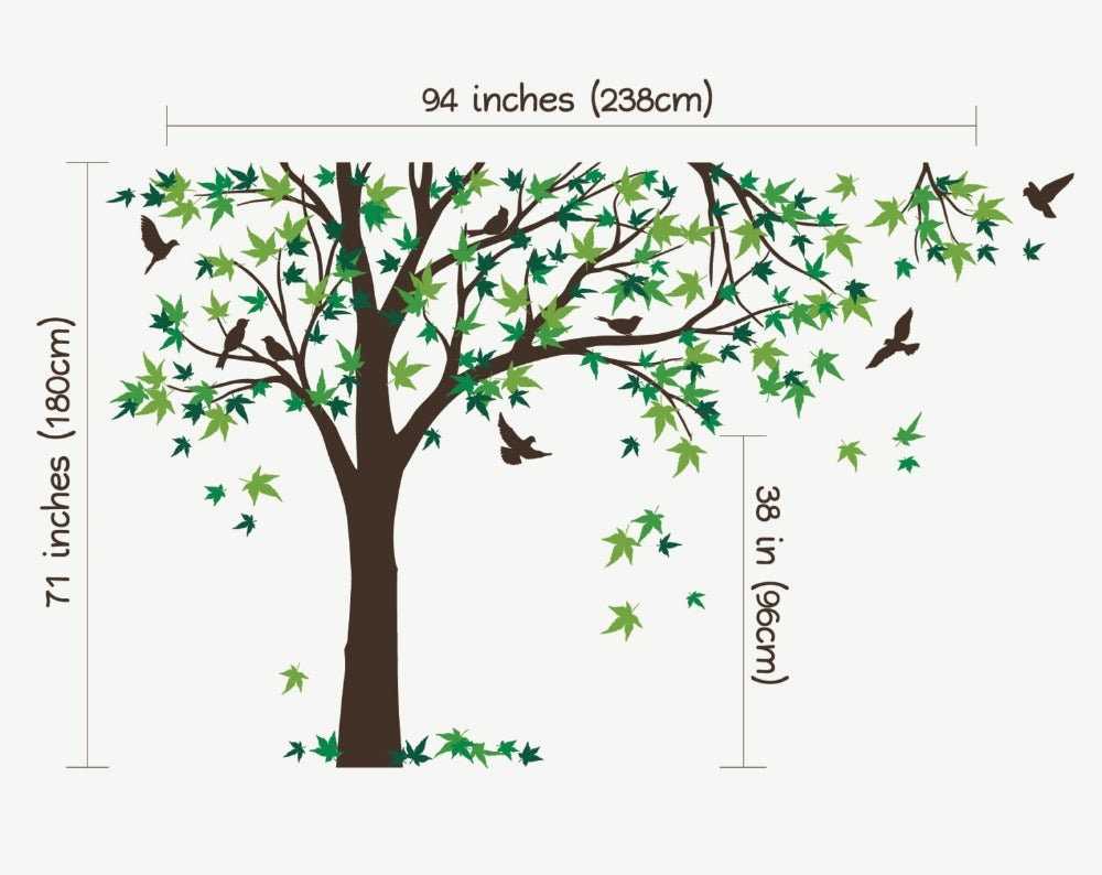 Large Maple Tree Wall Decals | Maple Tree Wall Sticker