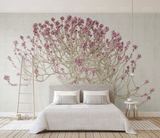 Large Pink 3D Tree Wallpaper Murals - Transform Your Walls-ChandeliersDecor