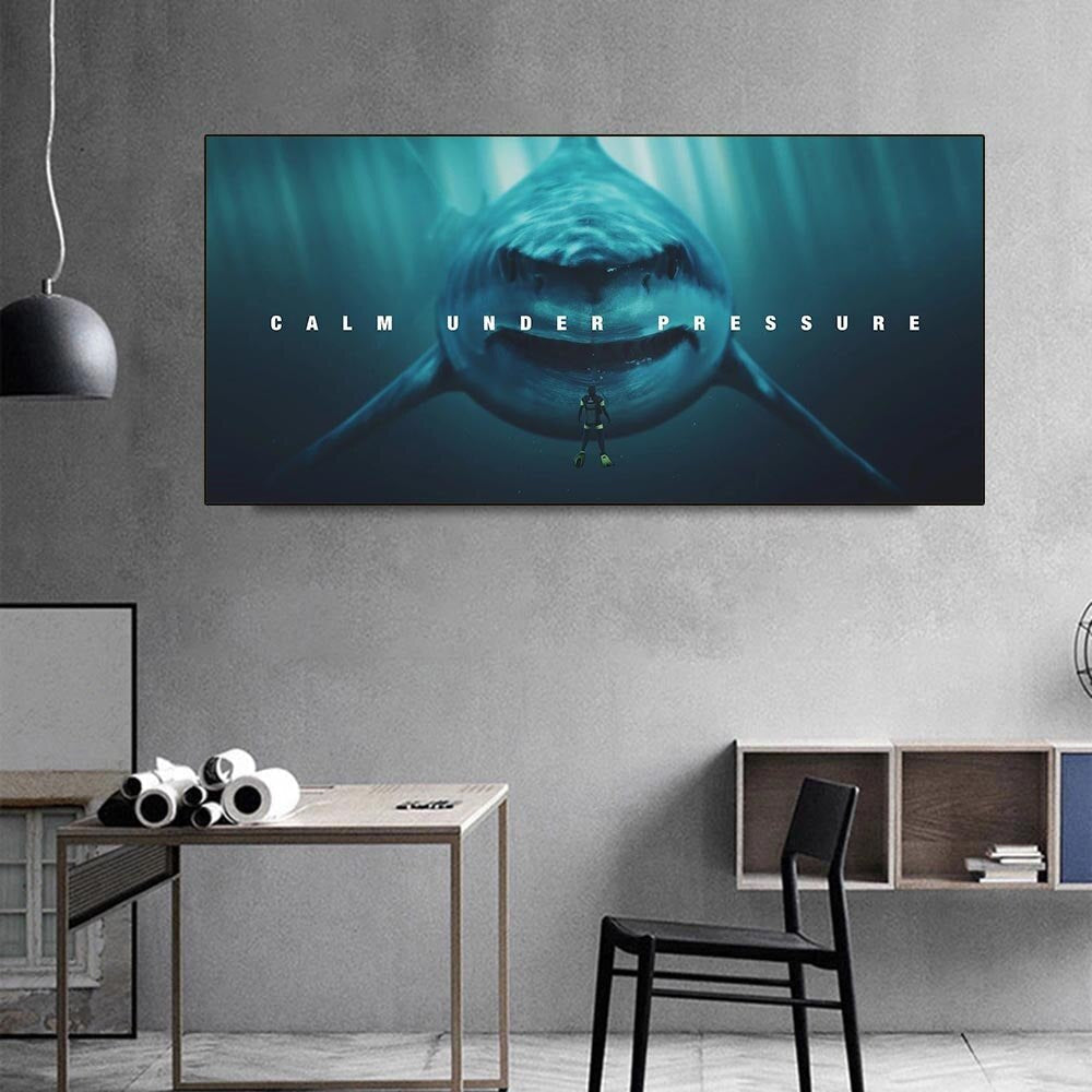 Large Size Animal Shark Canvas Wall Art-ChandeliersDecor