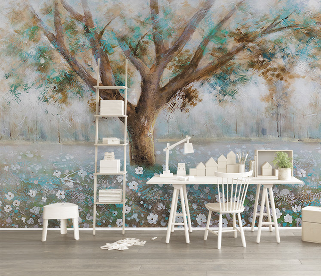 Large Tree Wallpaper Mural - High-Quality Design-ChandeliersDecor