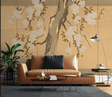 Large Tree Wallpaper Murals - Yellow Theme Tree Design-ChandeliersDecor.com