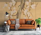 Large Tree Wallpaper Murals - Yellow Theme Tree Design-ChandeliersDecor