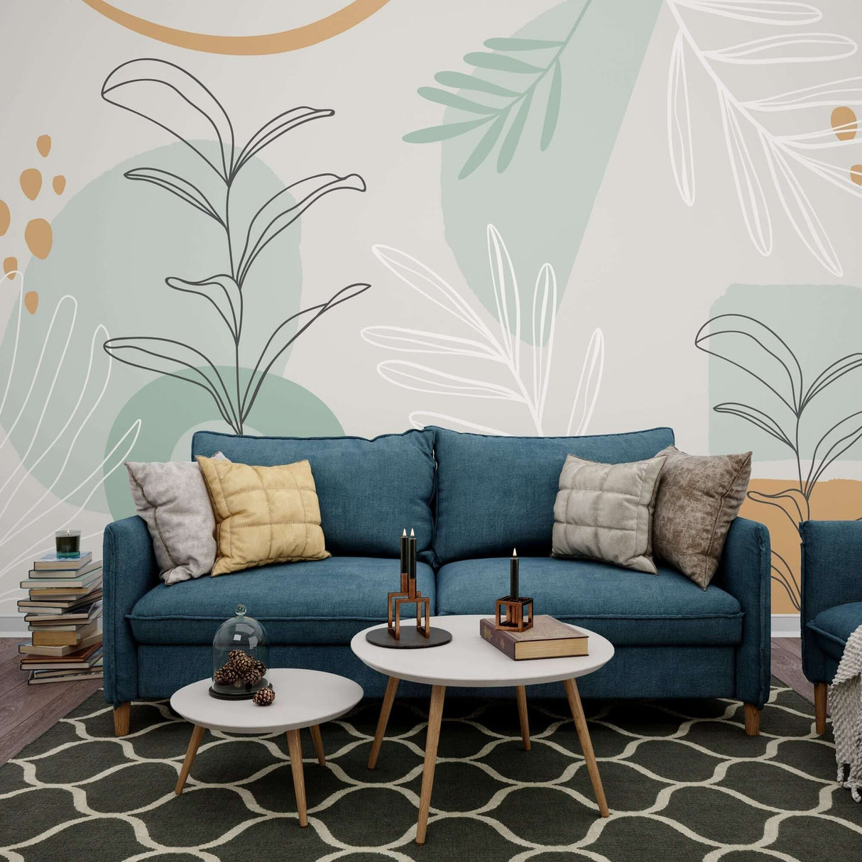Leaf Sketch Wallpaper Mural: Enhance Your Walls with Style-ChandeliersDecor.com