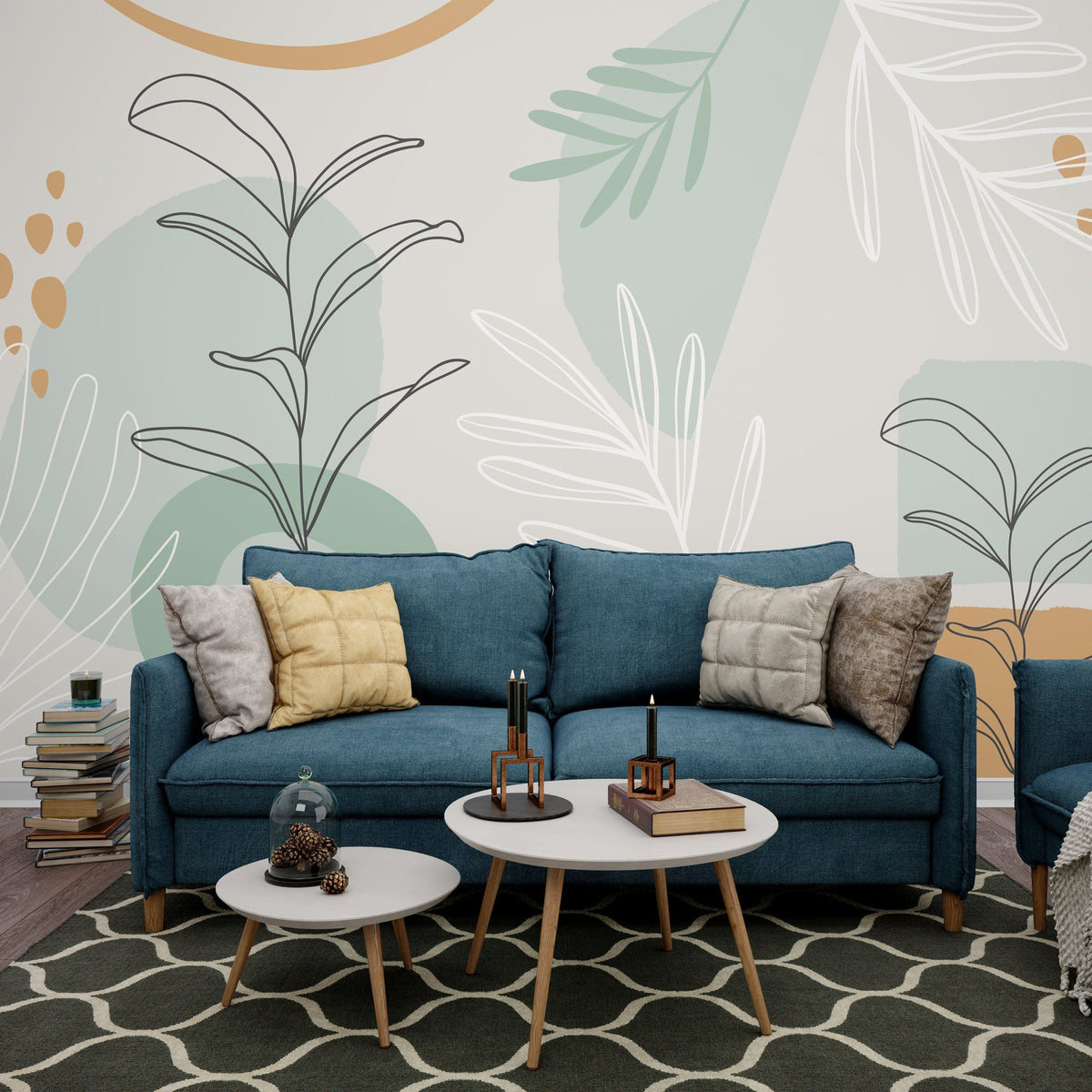 Leaf Sketch Wallpaper Mural: Enhance Your Walls with Style-ChandeliersDecor