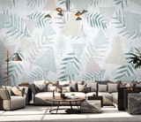 Leaf Wallpaper Murals - Geometric Pattern-ChandeliersDecor.com