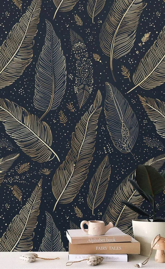 Leaves in Bloom Wallpaper Mural-ChandeliersDecor.com