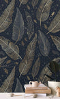 Leaves in Bloom Wallpaper Mural-ChandeliersDecor.com