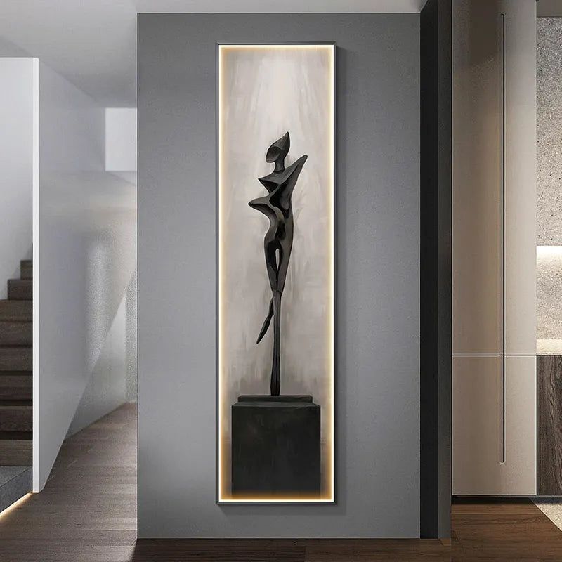 LED Abstract Lady Art Wall Lamp for Home Decoration-ChandeliersDecor