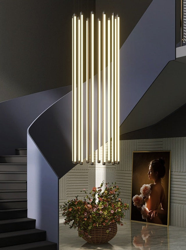 LED Bars Staircase Chandelier: Illuminate Your Space