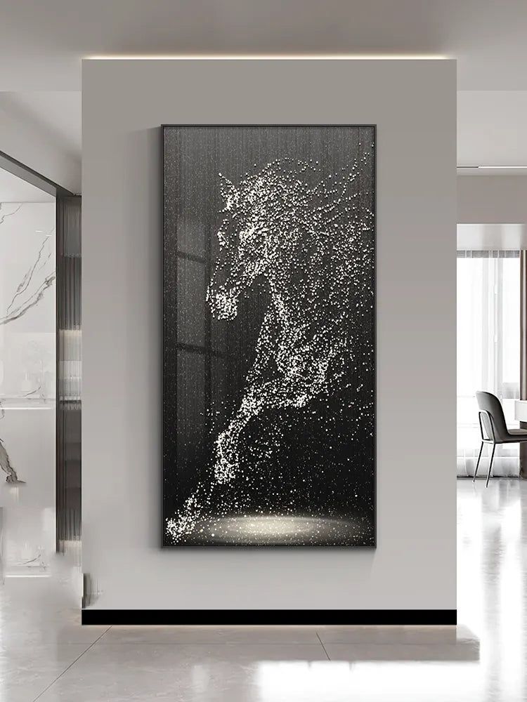 LED Horse Painting - Italian Abstract Decoration-ChandeliersDecor