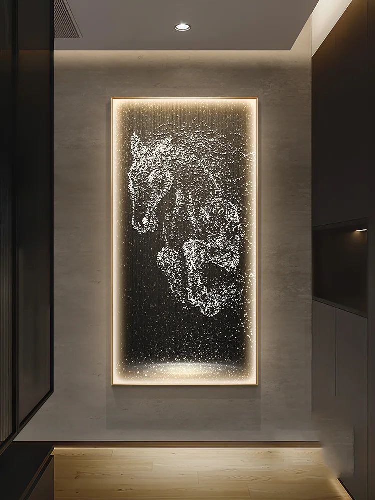 LED Horse Painting - Italian Abstract Decoration-ChandeliersDecor