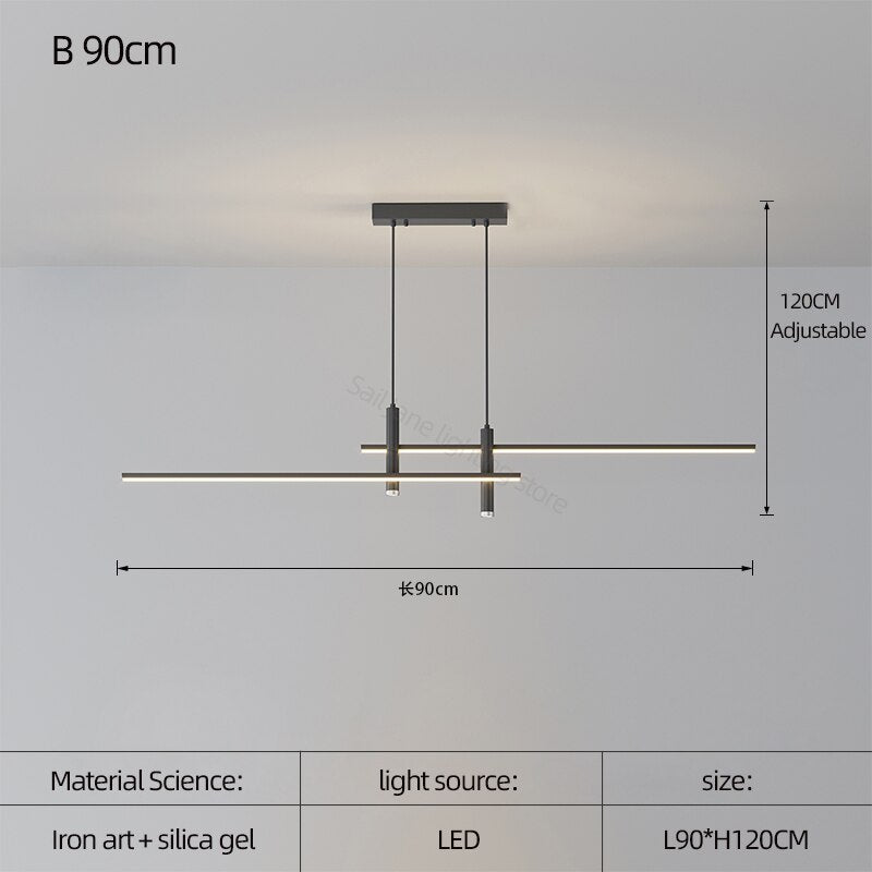 LED Strip Line Chandelier Light-ChandeliersDecor